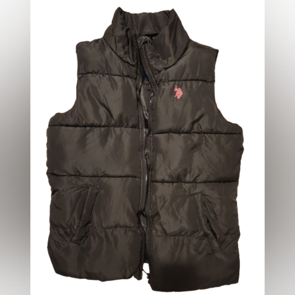 Black polo puffer vest